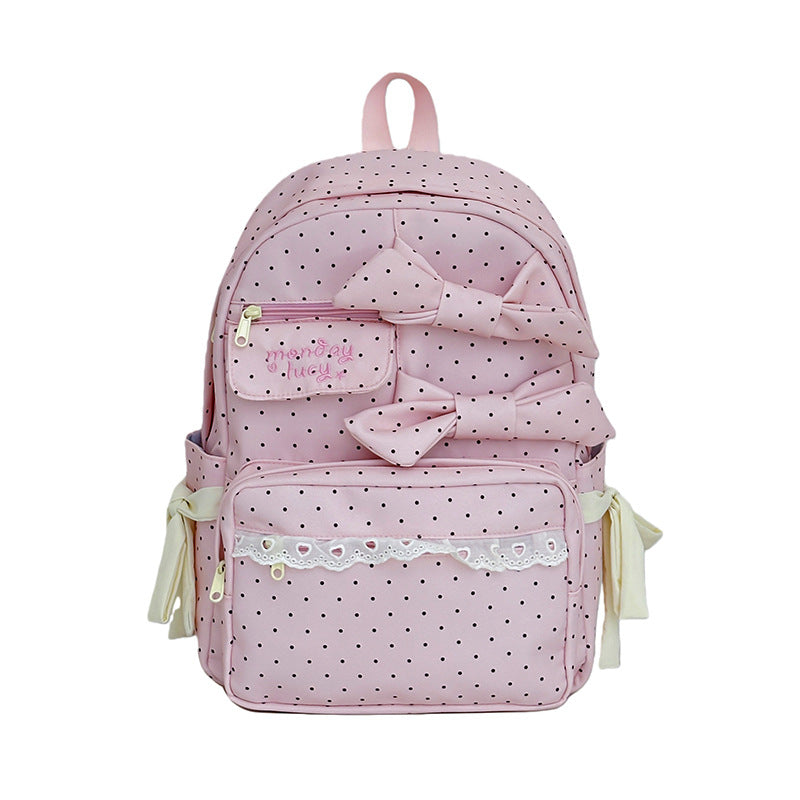 Cute Bow-Embellished School Backpack LoungeYard — product view 5