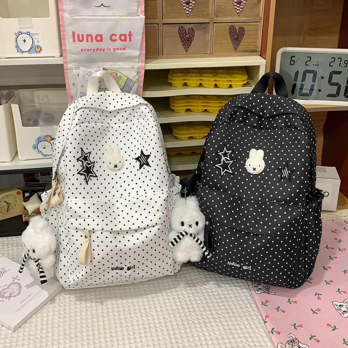 Fun-Themed Polka Dot Backpack LoungeYard — product view 4