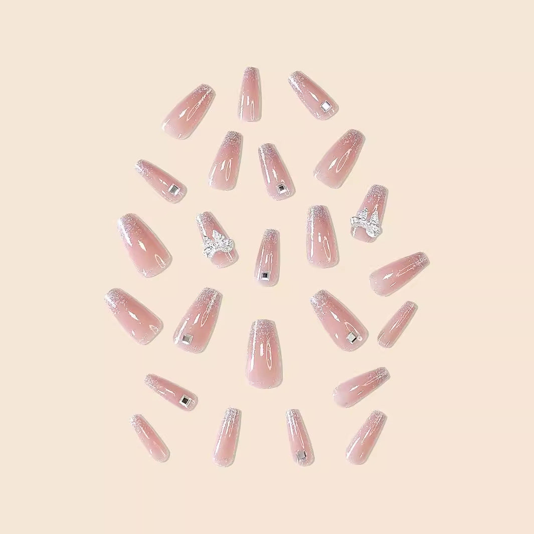 Glamorous Rhinestone-Embellished Long Nail Art Extensions — product view 1