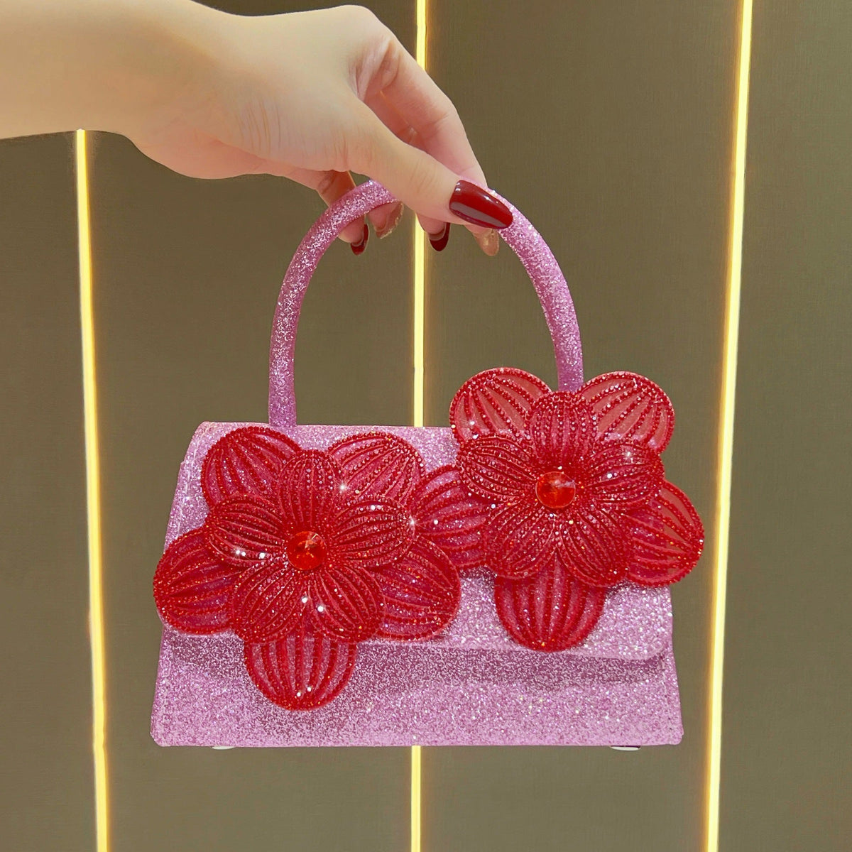 Flower Embellished Evening Handbag — product view 3