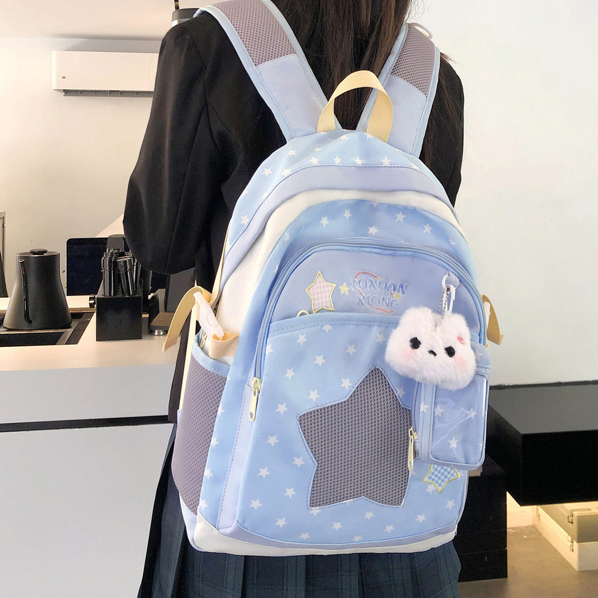Cute Star-Print Backpack LoungeYard — product view 1