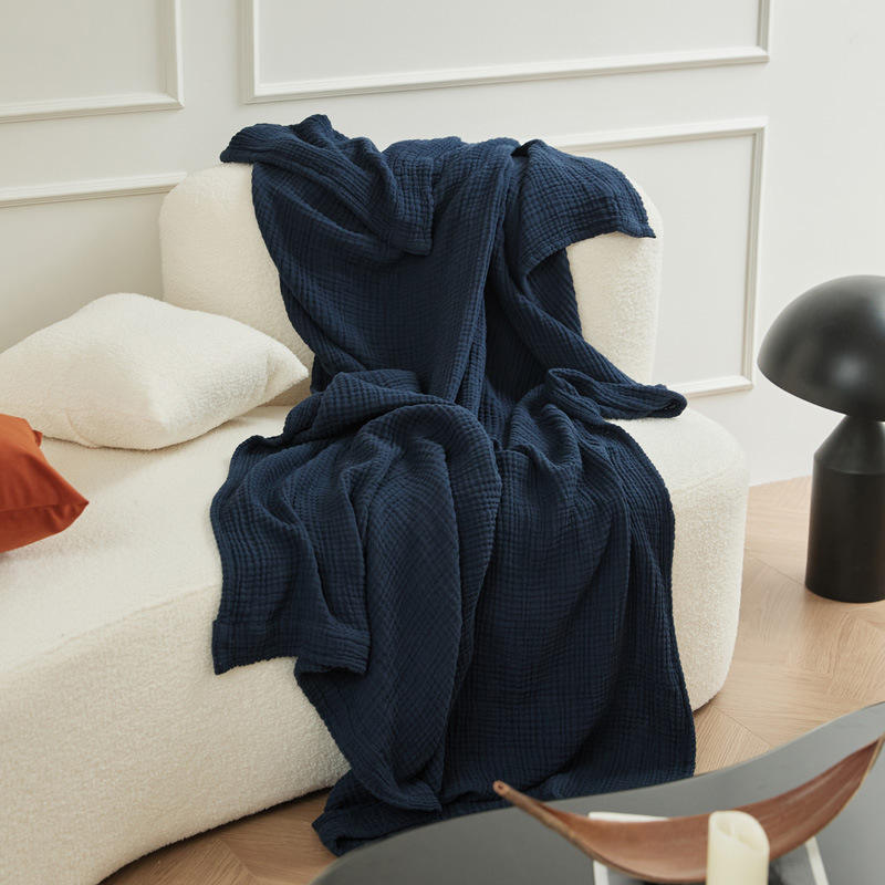 Women high-quality waffle texture blanket LoungeYard — product view 2