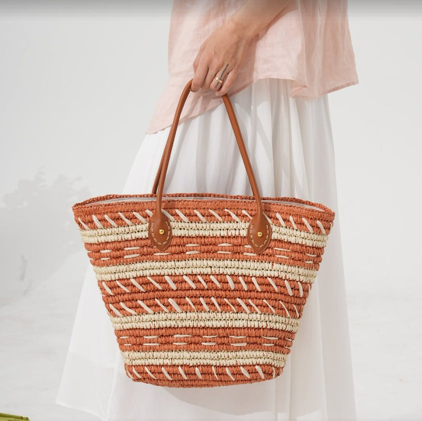 Beach bag made of braided natural material LoungeYard — product view 6