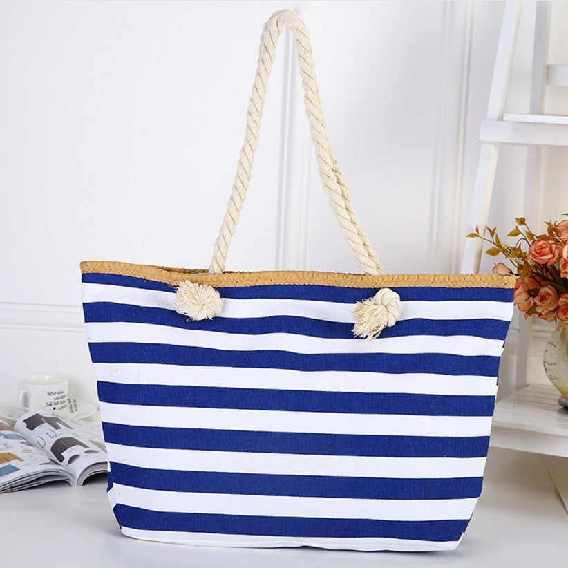 Beach bag with maritime stripe design LoungeYard — product view 5