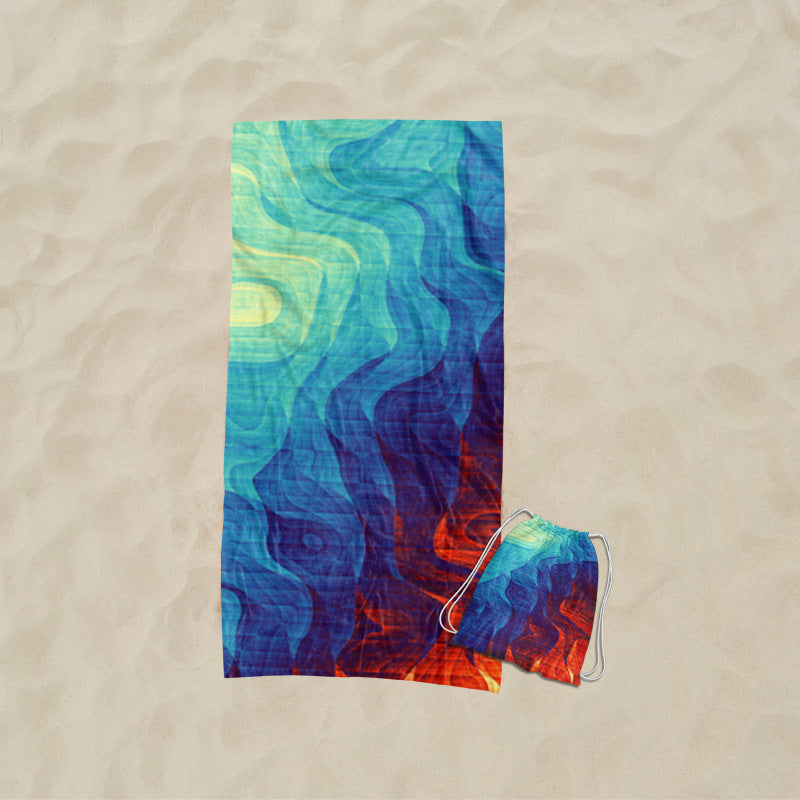Beach towel with elaborate wave design LoungeYard — product view 7