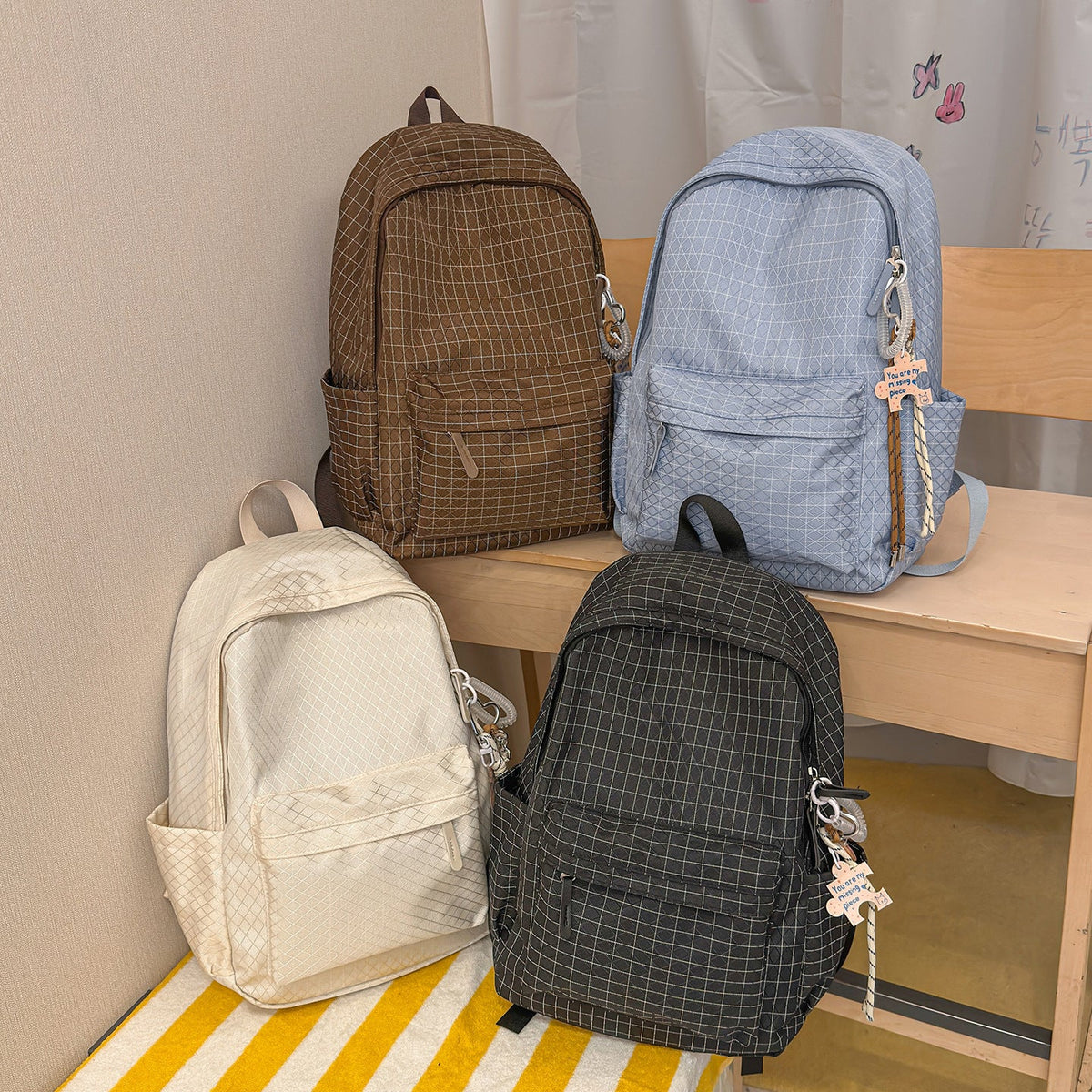 Casual Checkered Backpack LoungeYard — product view 4