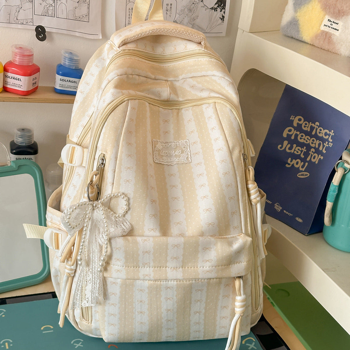 Stylish Bow-Accented Casual Backpack — product view 1