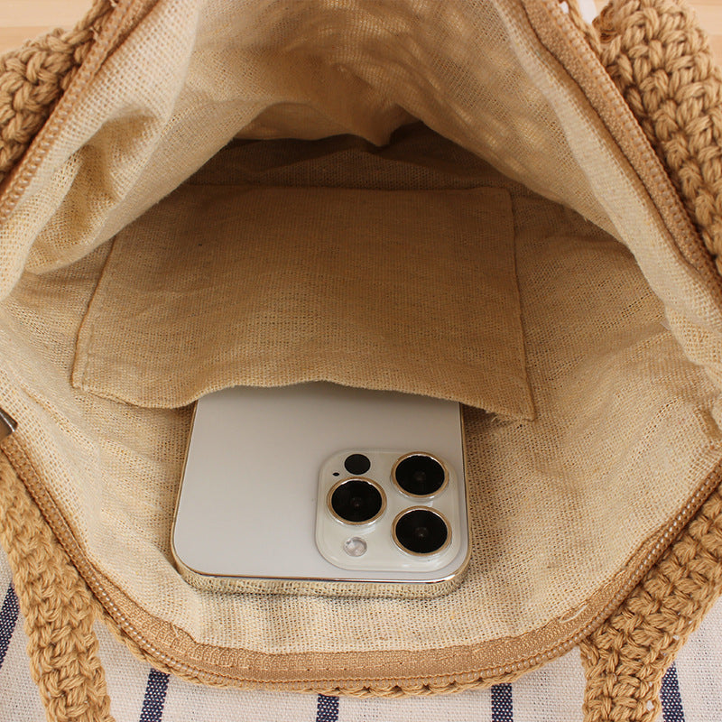Macramé Beach Bag with Handwoven Design LoungeYard — product view 4