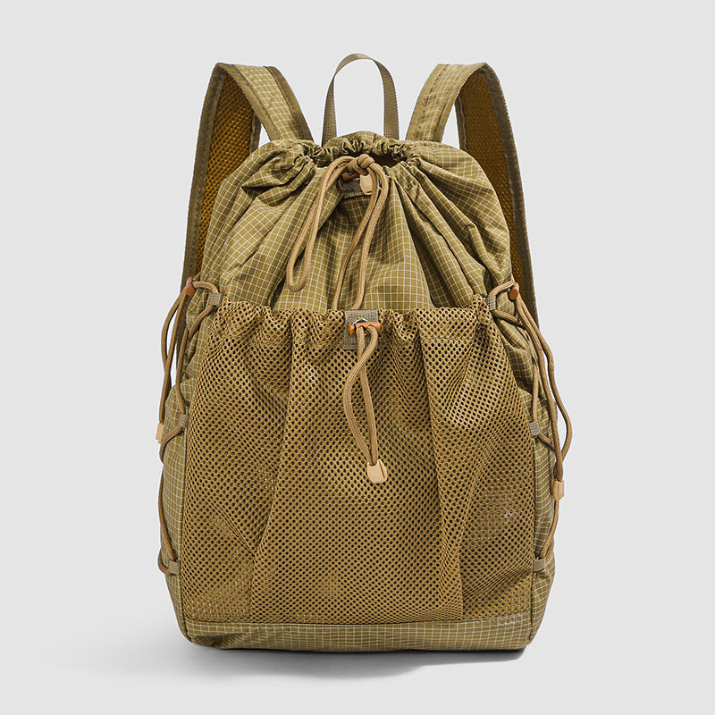 Versatile Mesh-Panel Drawstring Backpack LoungeYard — product view 2