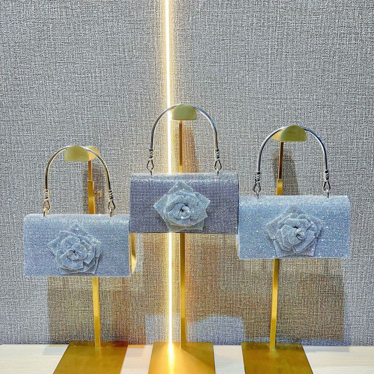 Rhinestone-Embellished Floral Clutch — product view 4