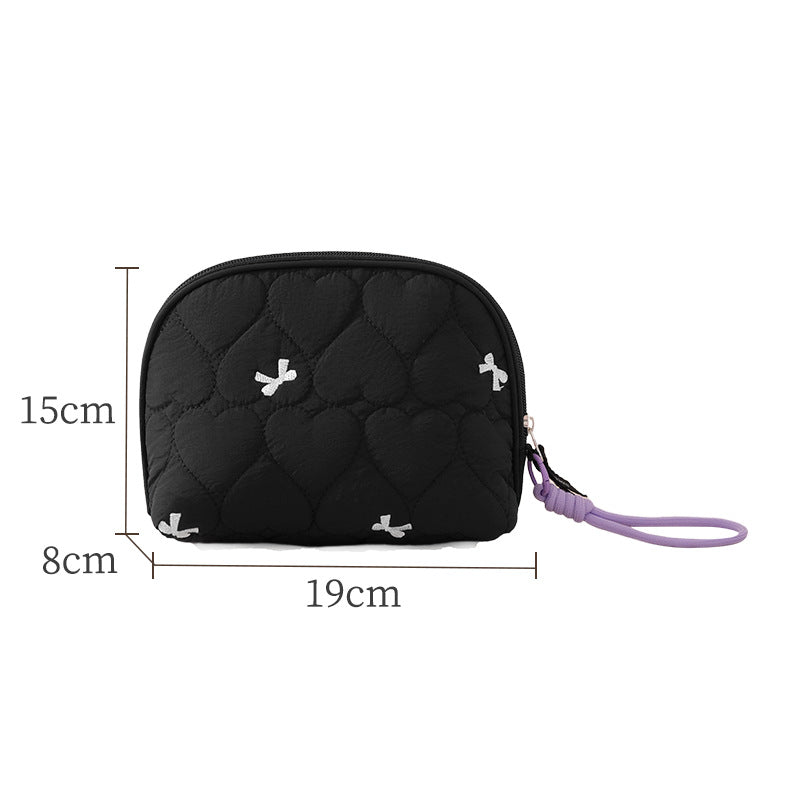 Heart-Quilted Makeup Bag LoungeYard — product view 4