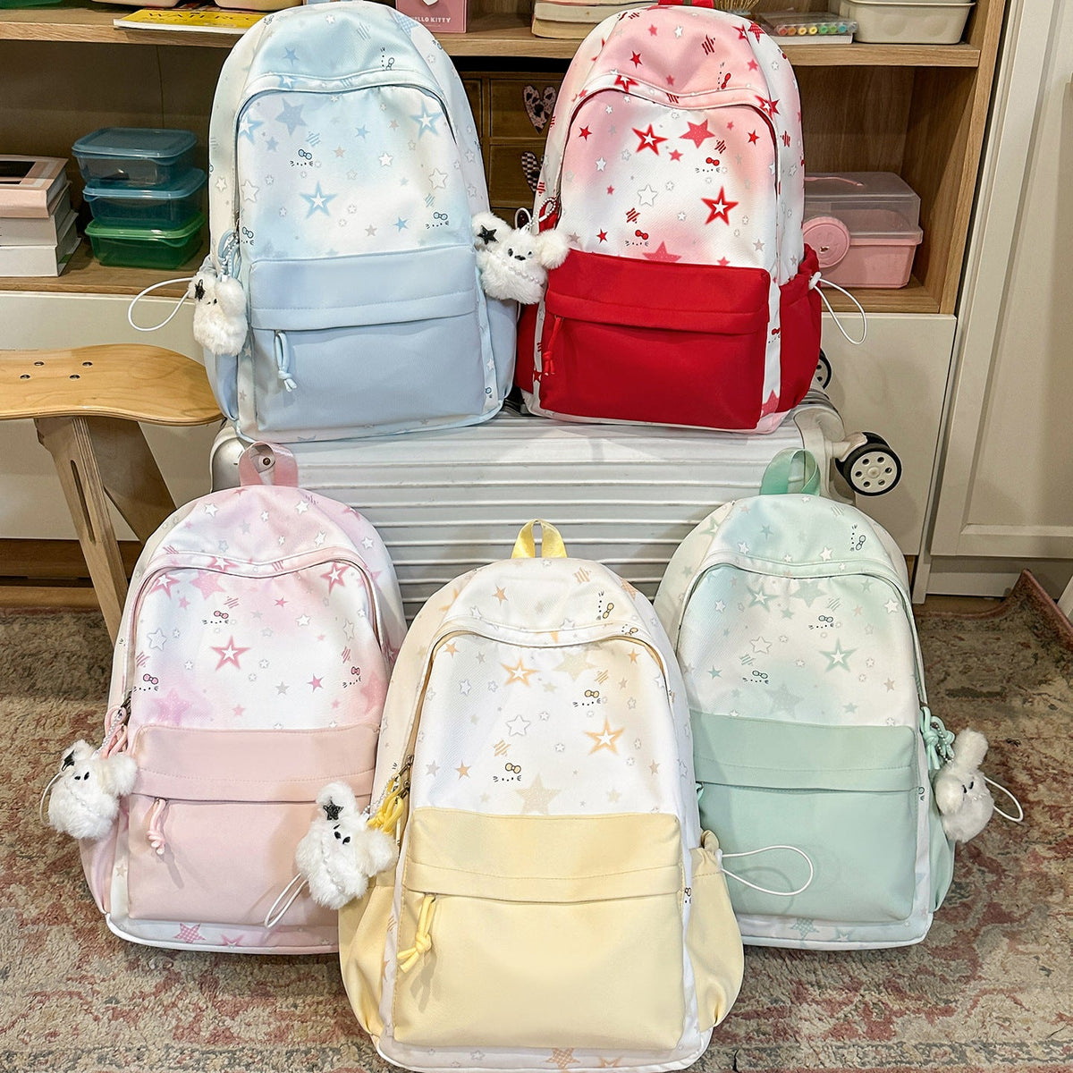 Cute Character-Print Backpack LoungeYard — product view 4