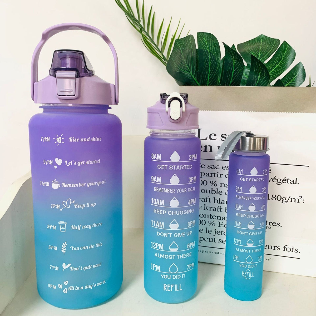 Unisex Motivating Water Bottle with Time Markings LoungeYard — product view 6
