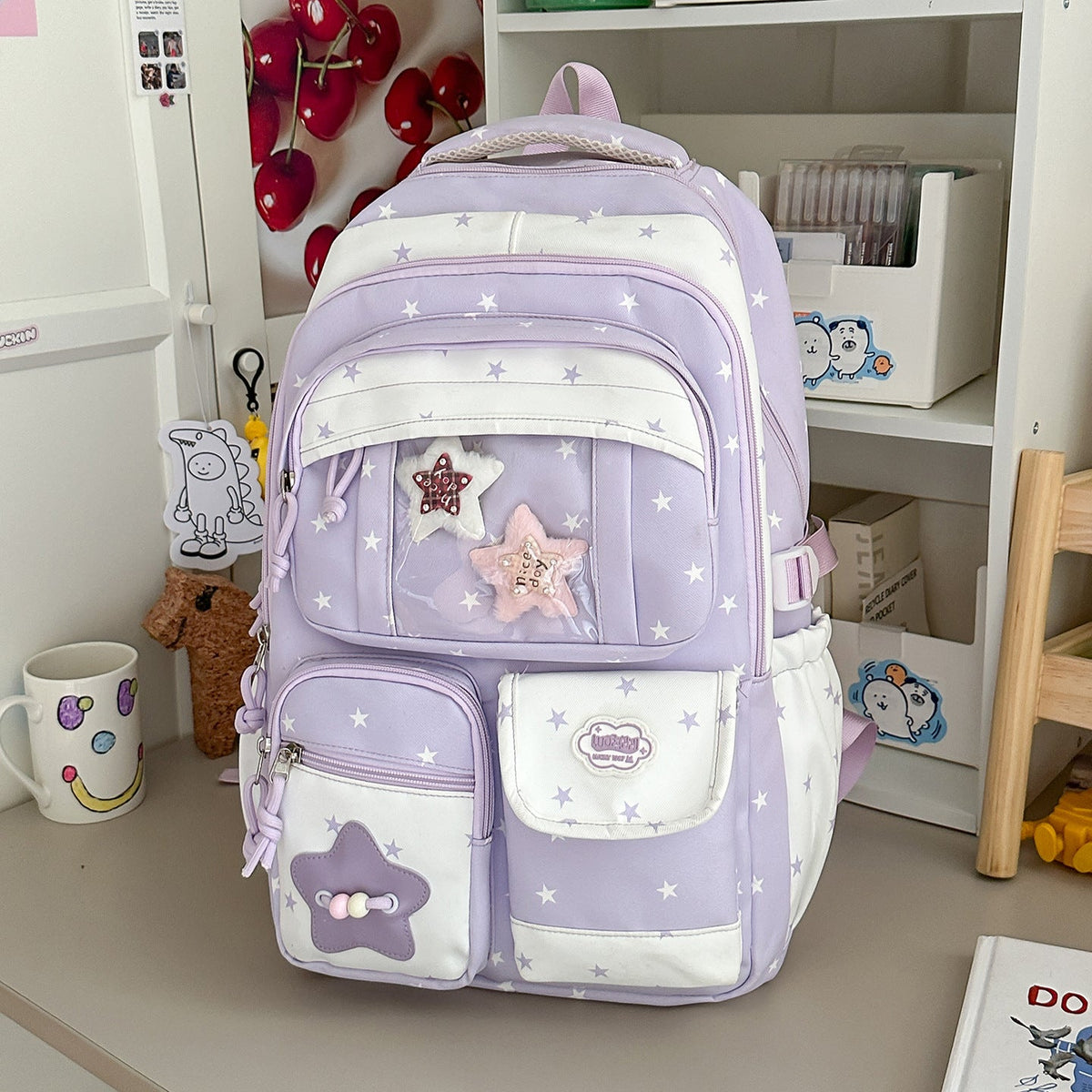 Playful Star-Embellished Backpack LoungeYard — product view 6