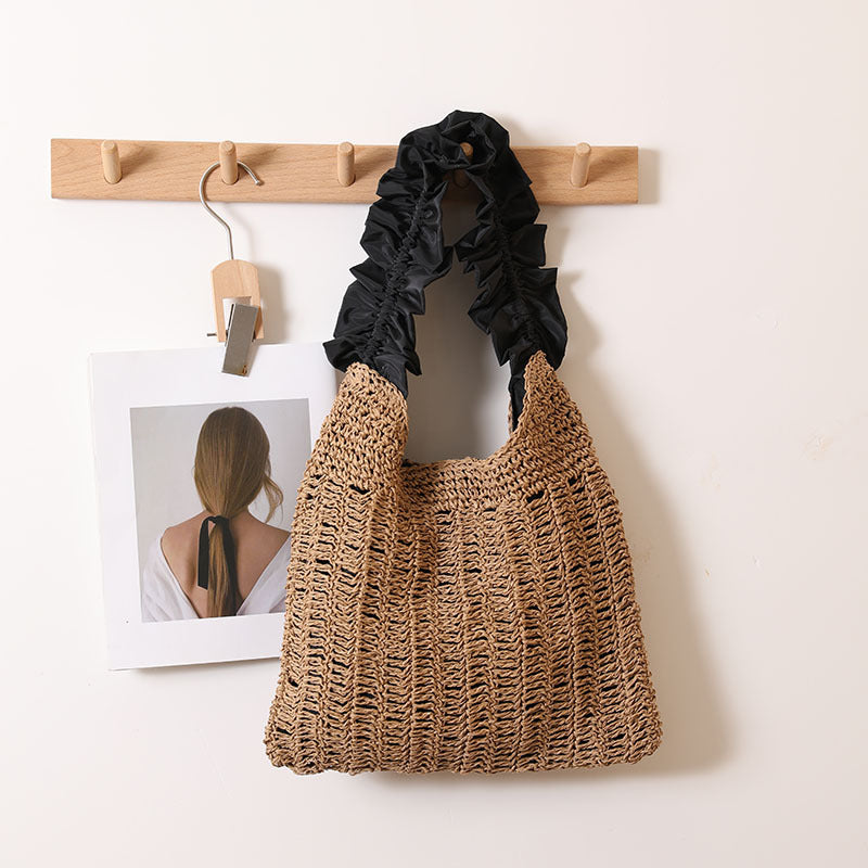 Elegant Handbag with Ruffled Handle LoungeYard — product view 1