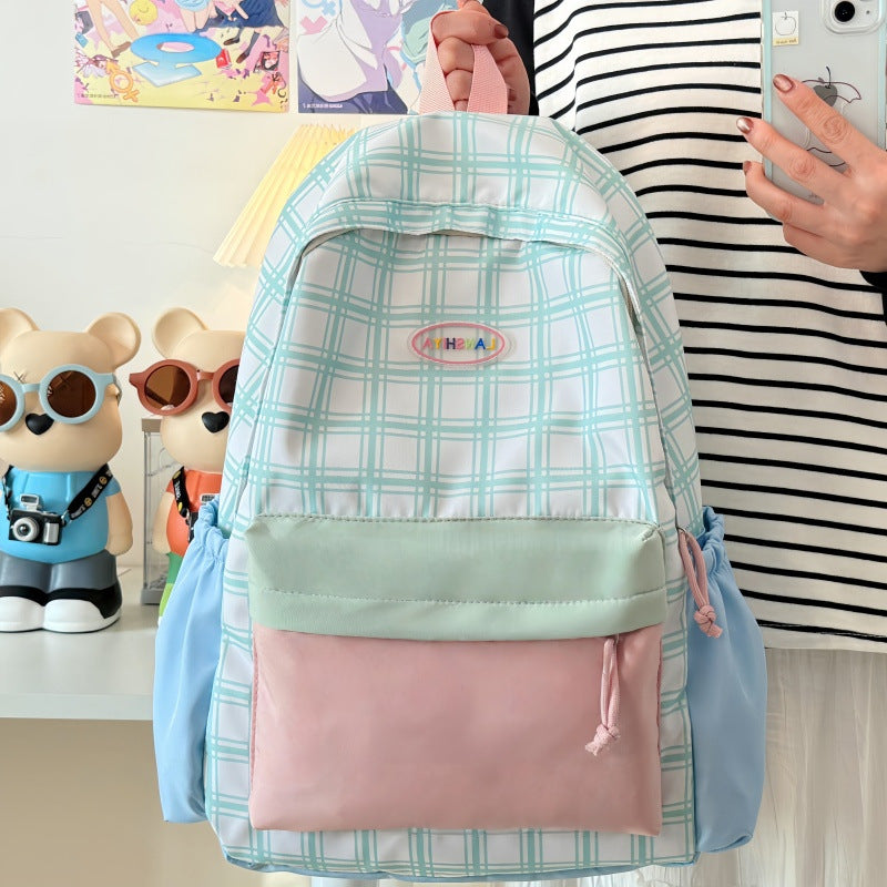 Stylish Plaid Pattern Backpack — product view 1