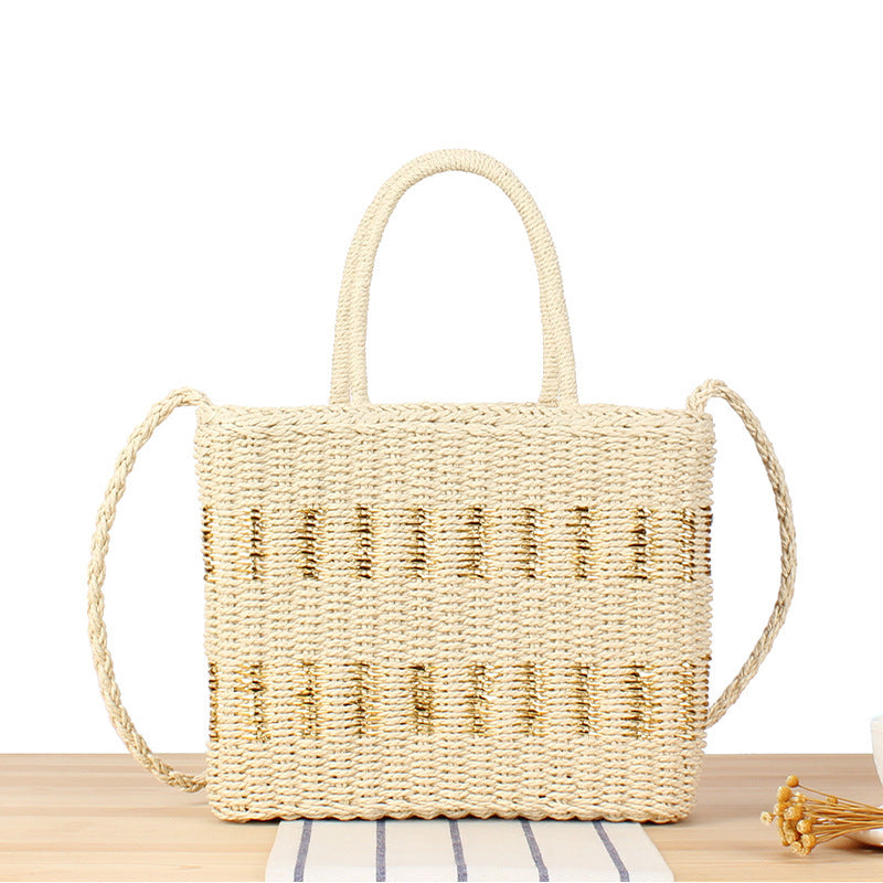Braided tote bag with double carrying handles LoungeYard — product view 5