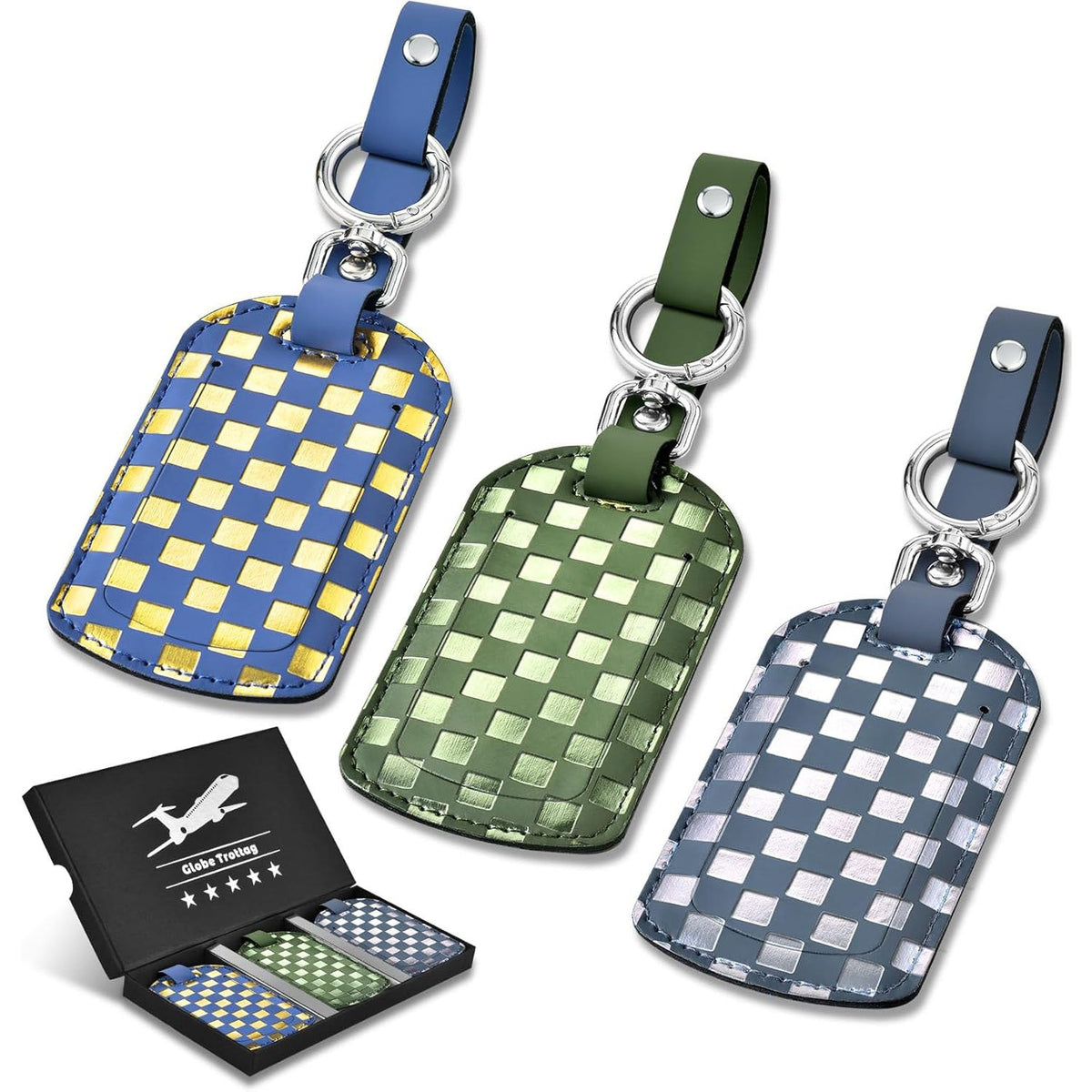 holographic woven luggage and passport ID tag with detachable keyring strap LoungeYard — product view 6