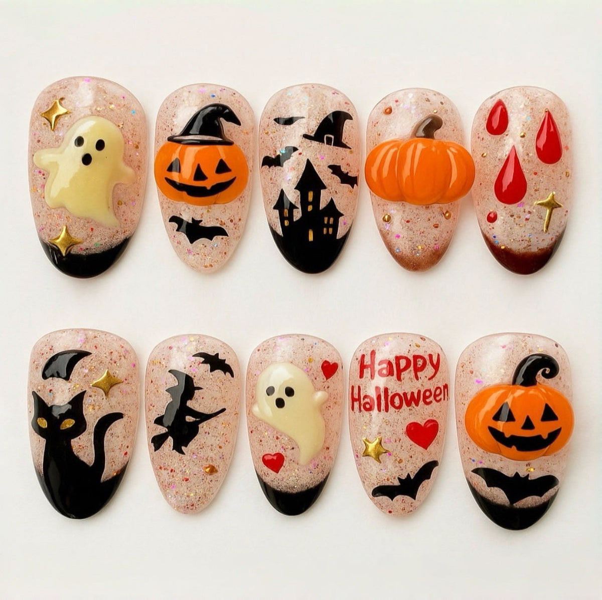 Creative Halloween-Themed Press-On Nail Art Set — product view 1