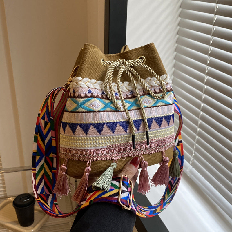 Embroidered Festival Drawstring Bag — product view 4