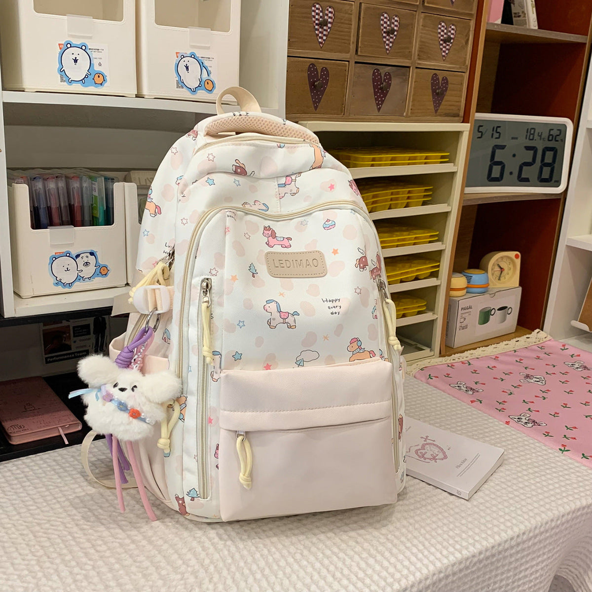 Whimsical Cartoon Print Backpack — product view 2