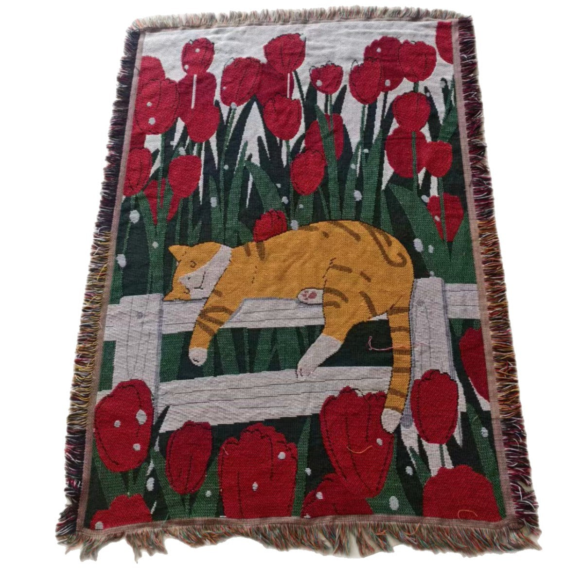 Decorative Cat Tapestry Blanket — product view 2