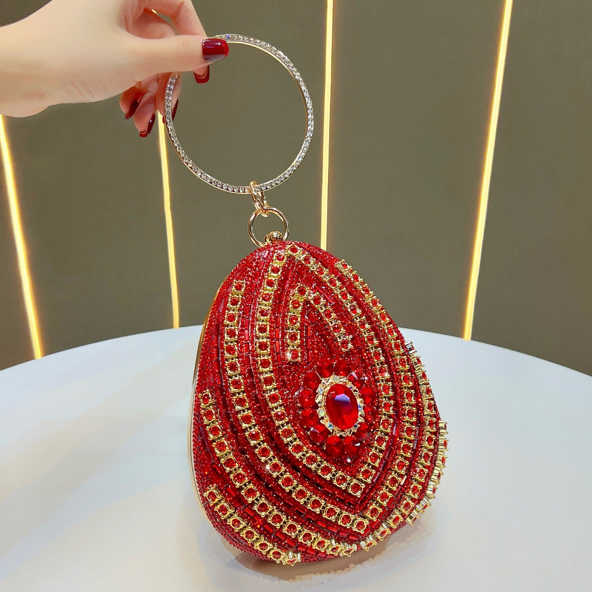Decorative Rhinestone Handheld Clutch — product view 5