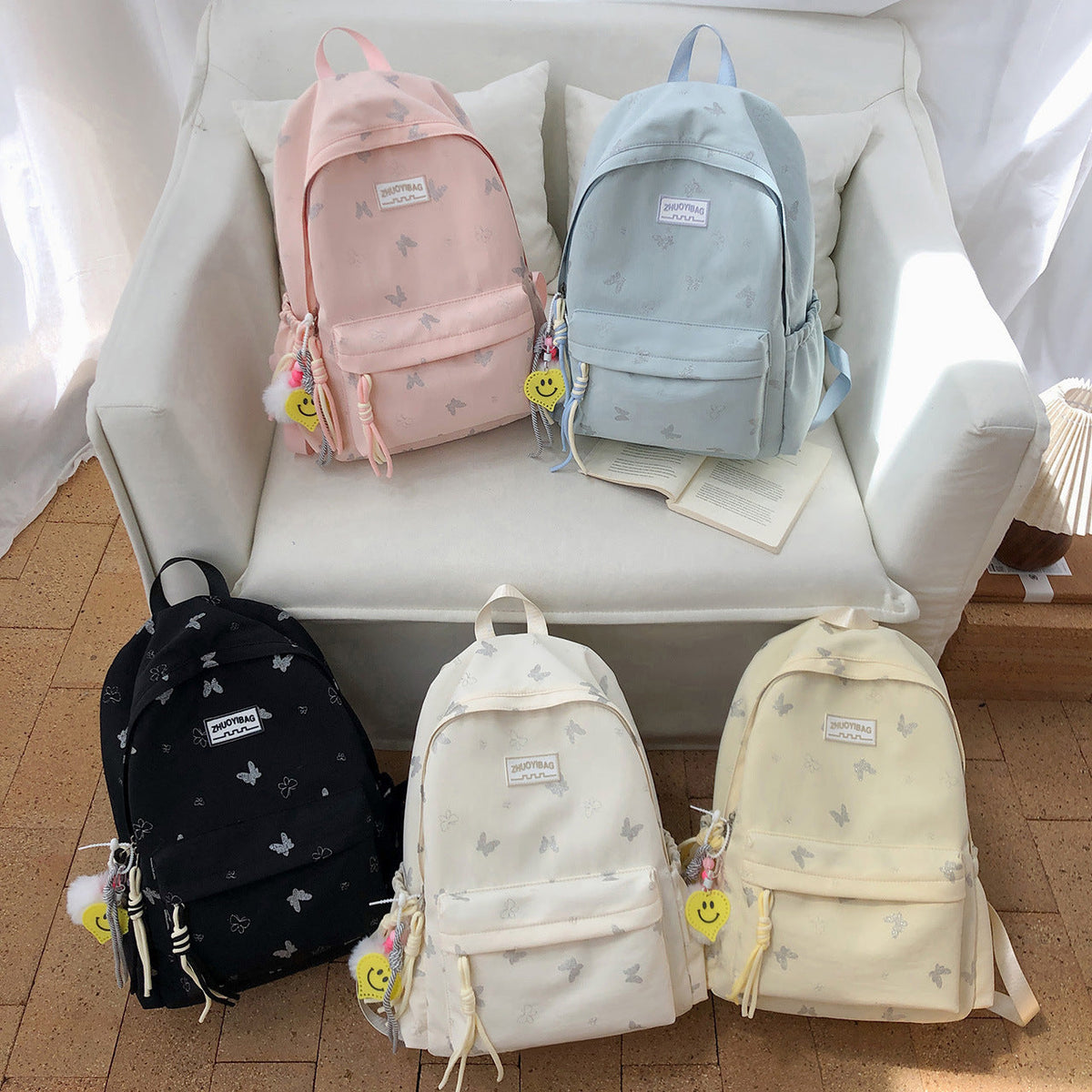 Butterfly Print Casual Backpack LoungeYard — product view 3