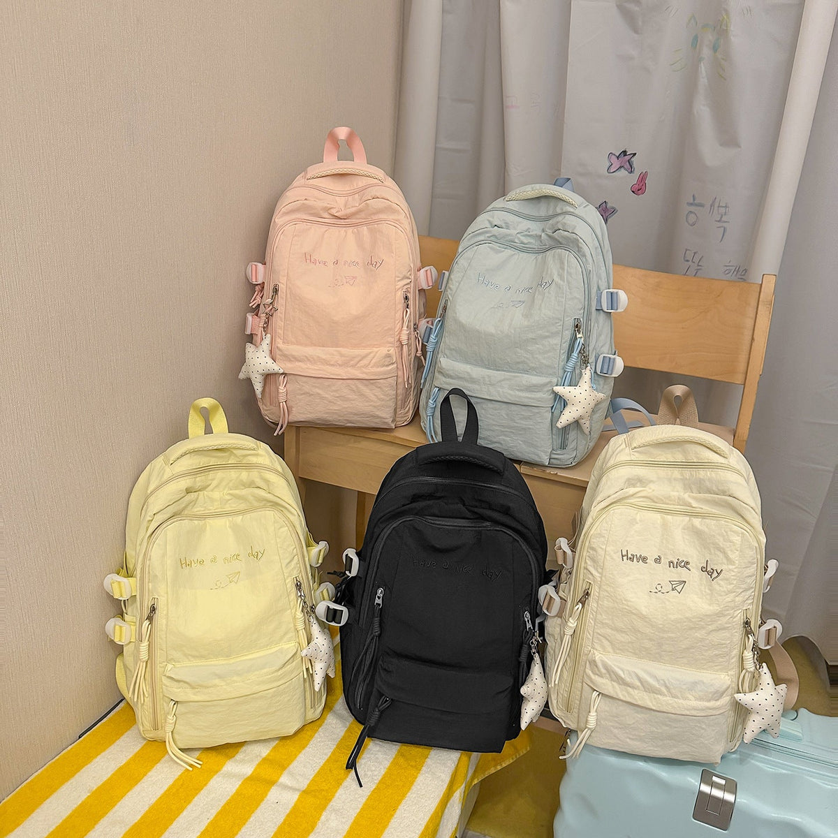 Multi-Pocket Casual Backpack with Inspirational Quote LoungeYard — product view 4