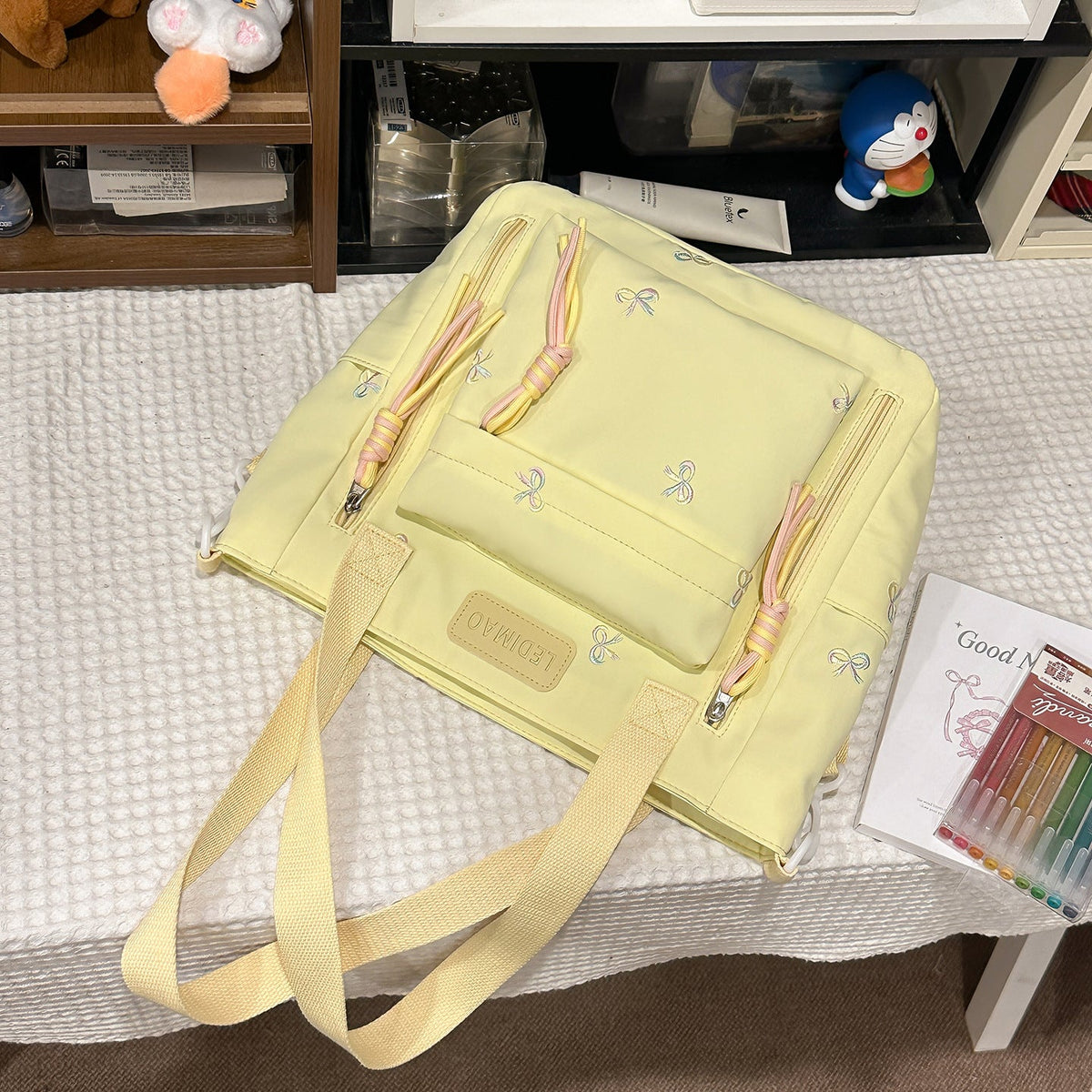 Embroidered Multi-Functional Backpack LoungeYard — product view 7
