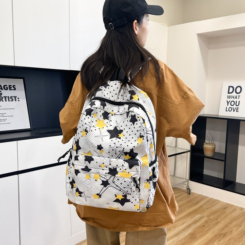 Star-Patterned School Backpack LoungeYard — product view 3