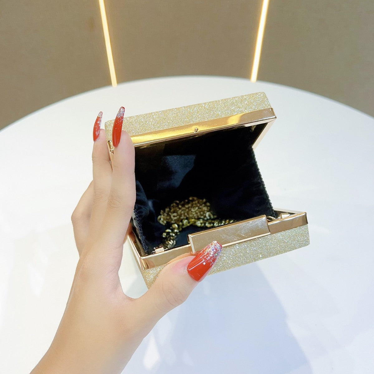 Elegant Crystal-Accented Evening Clutch — product view 3