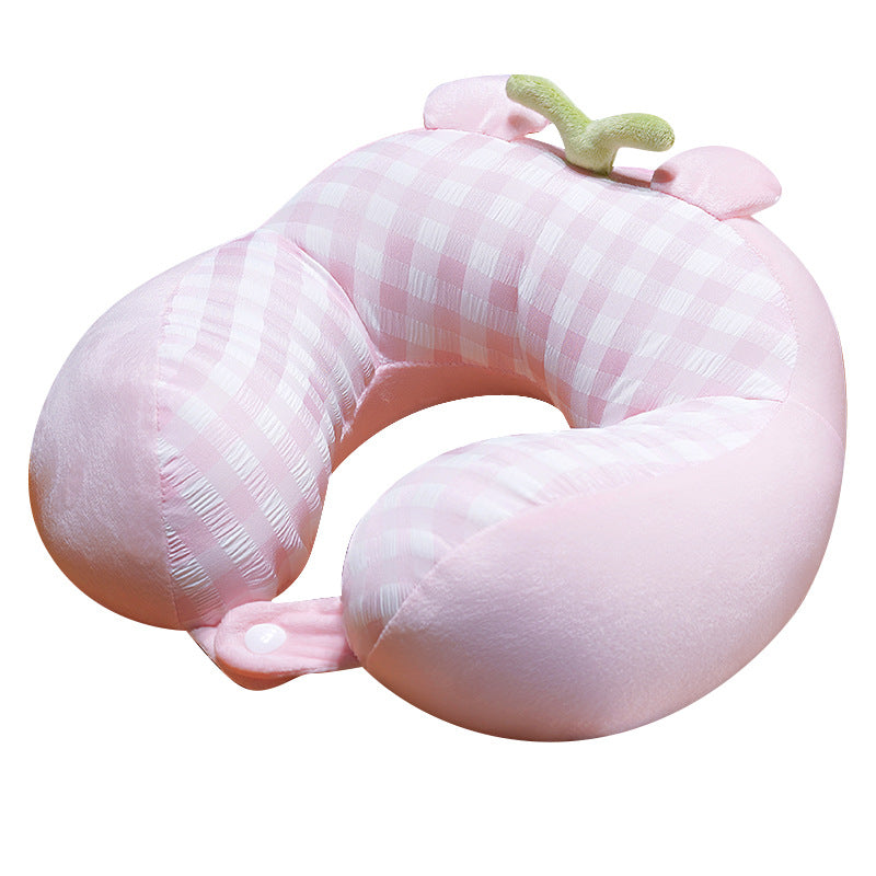 Plush slippers with memory sole and checkered lining in cute pig design — product view 4