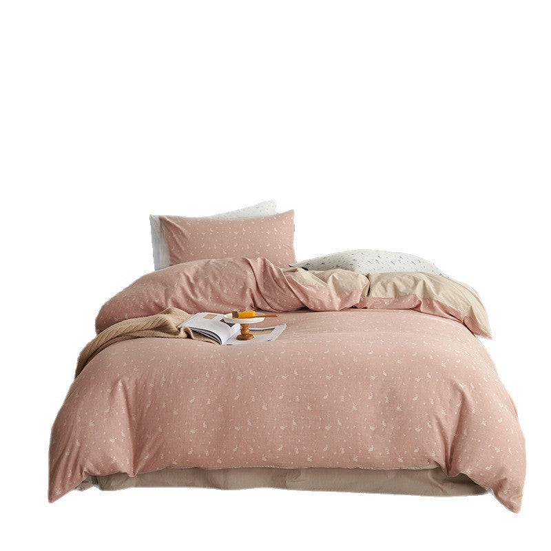 Cotton Percale Duvet Cover Set with fine minimal print and reversible side — product view 5