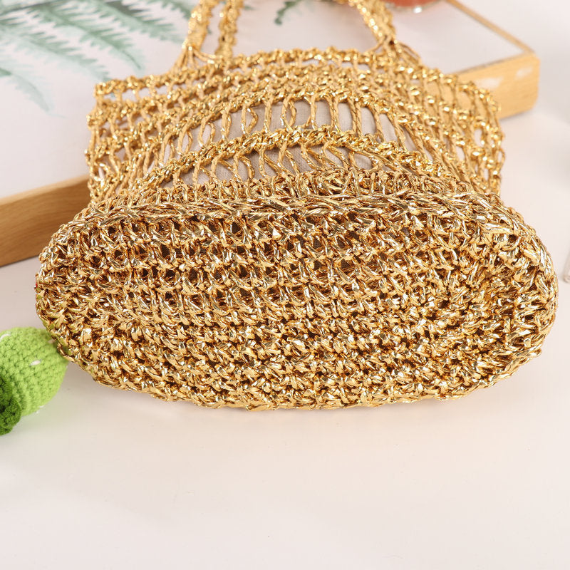 Handwoven net shopper bag LoungeYard — product view 4