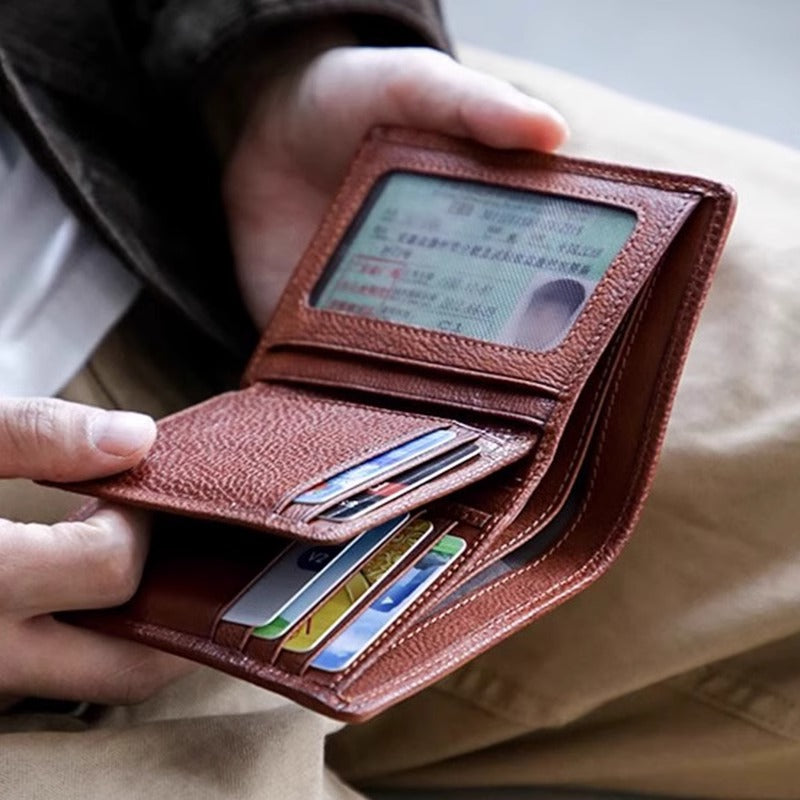 Premium Textured Leather Card Holder LoungeYard — product view 1
