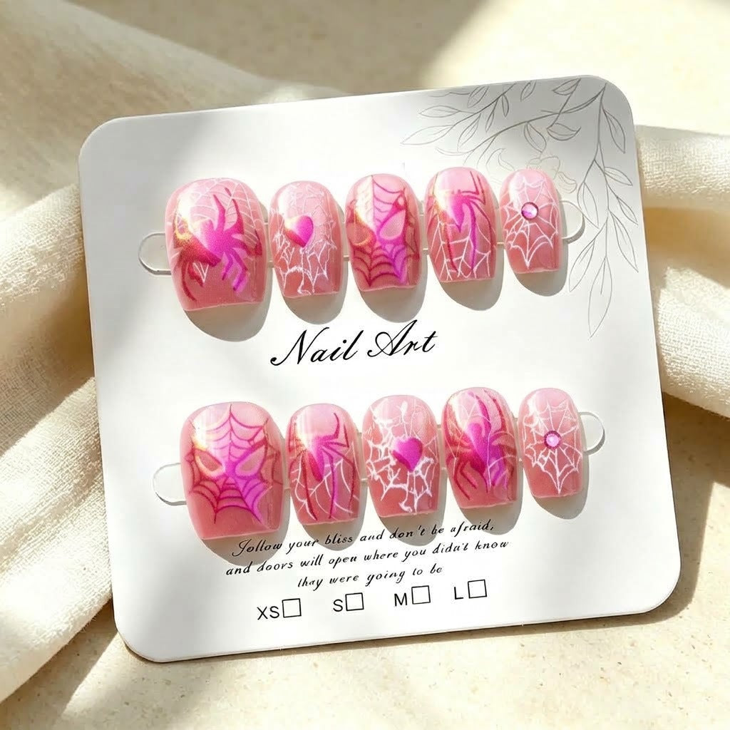 Spider Web Design Press-On Nail Set — product view 1
