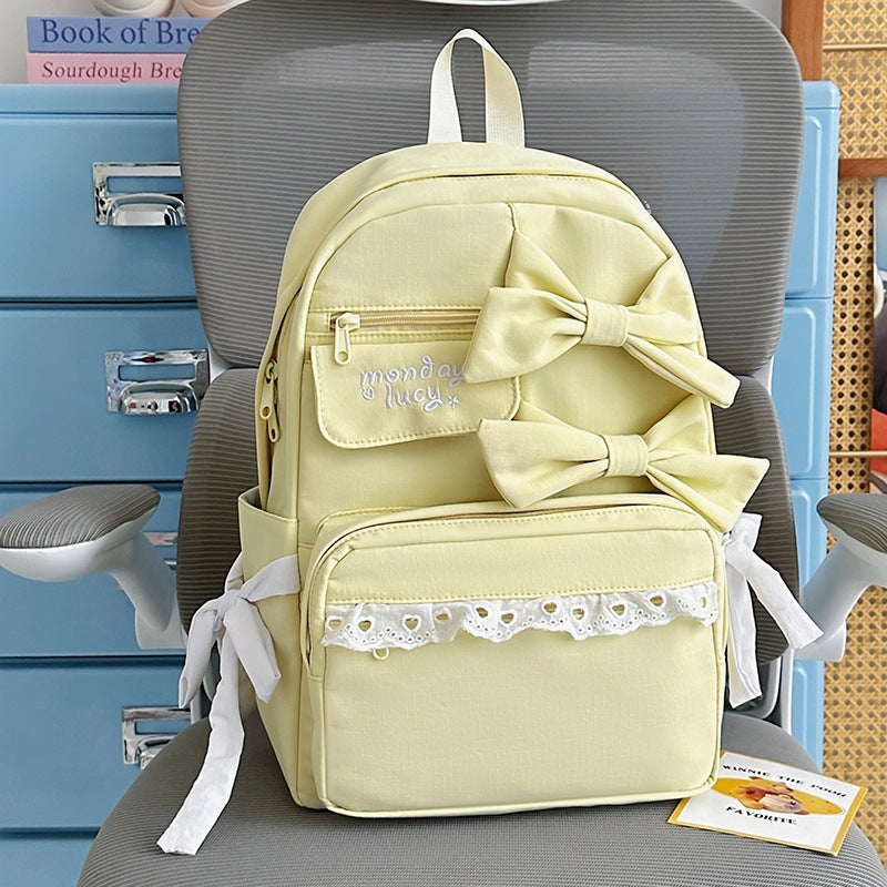 Decorative Bow-Embellished Backpack LoungeYard — product view 6