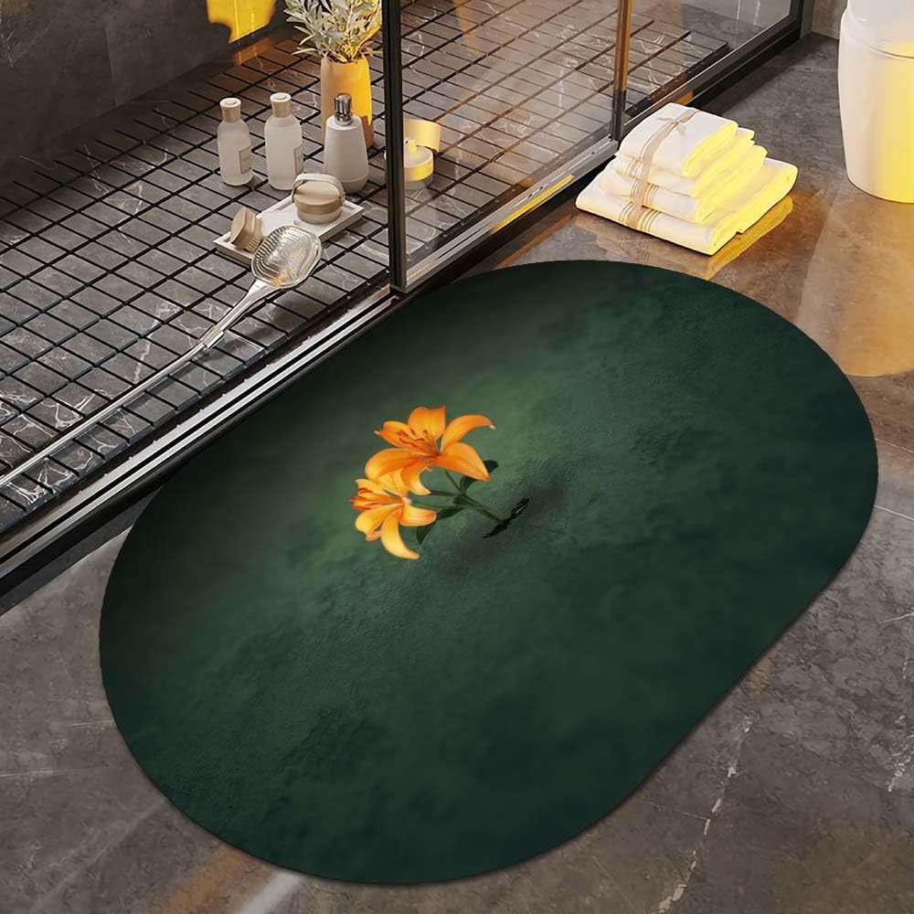 Floral Art Bath Rug LoungeYard — product view 3