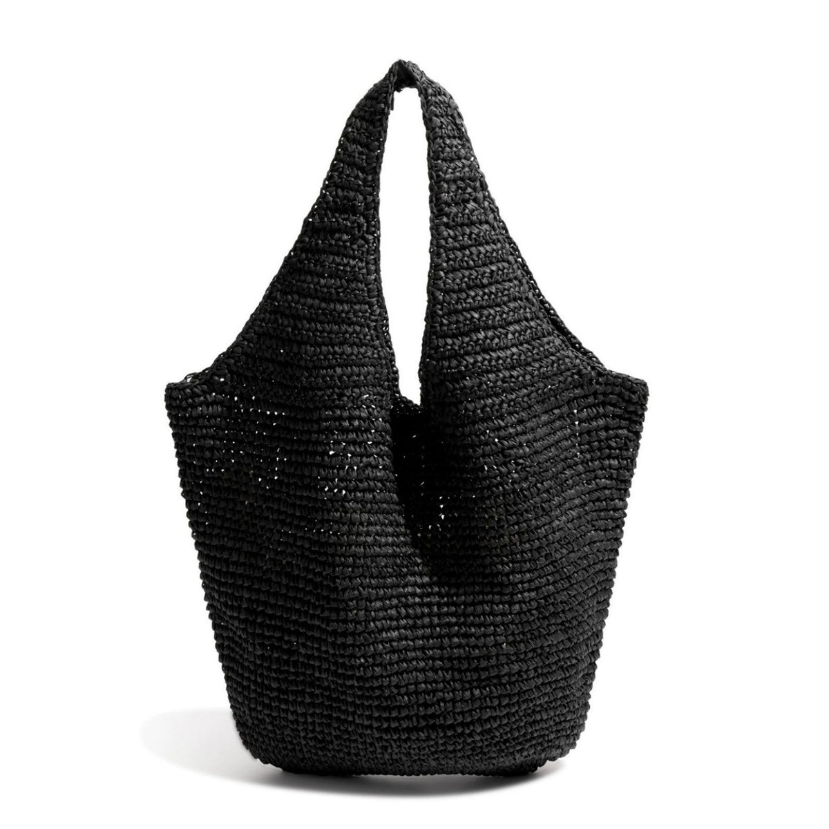 Handmade straw bag with practical interior LoungeYard — product view 1