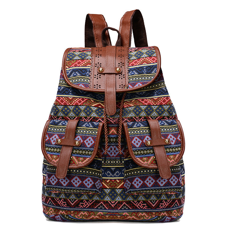 Bohemian Ethnic Print Backpack LoungeYard — product view 1