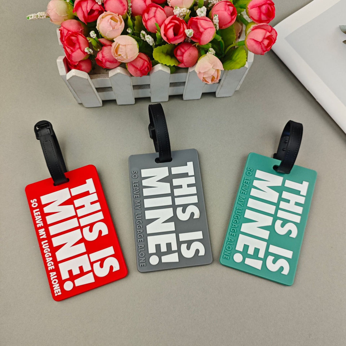 Unisex Luggage Tag with Humorous Message LoungeYard — product view 2
