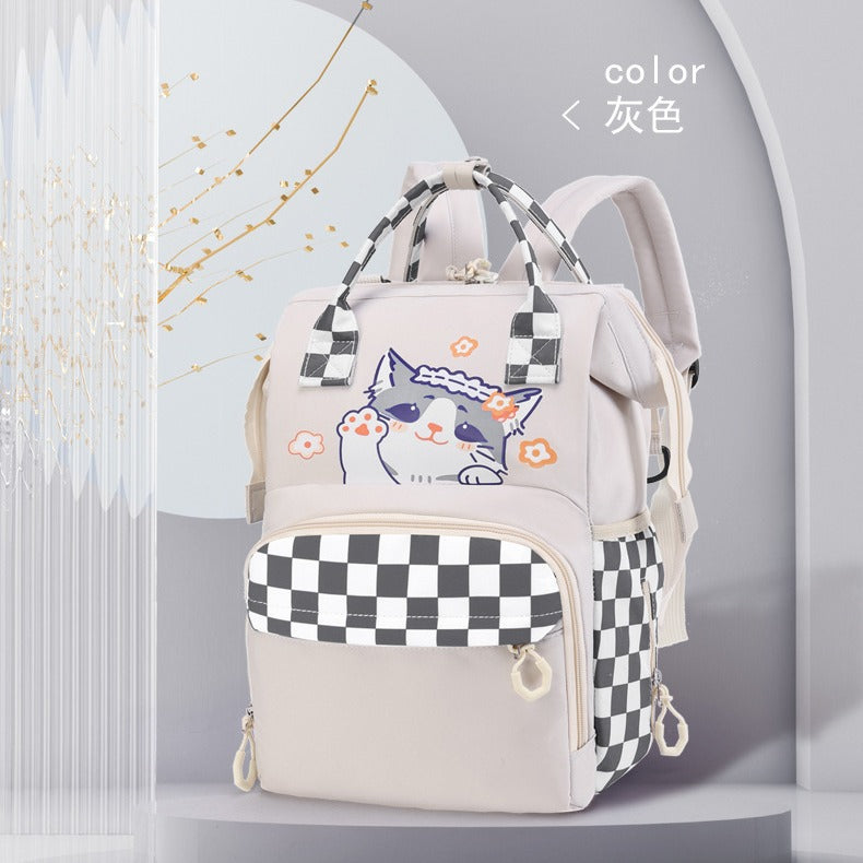 Playful Cat-Themed Multi-Pocket Backpack LoungeYard — product view 1