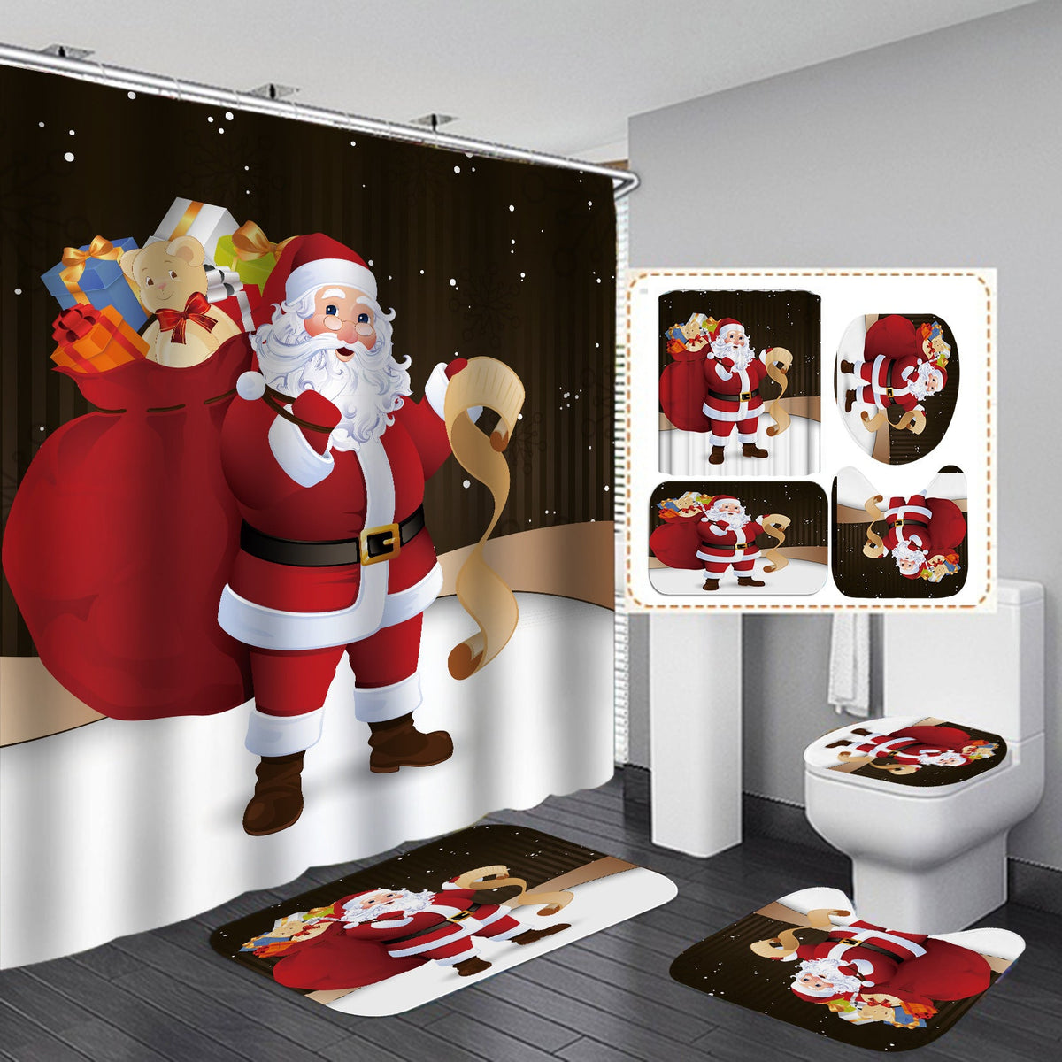 Christmas-Themed Bathroom Set Bowlift — product view 2