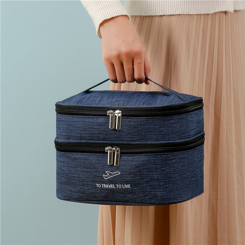 Dual-Layer Travel Cosmetic Organizer LoungeYard — product view 2