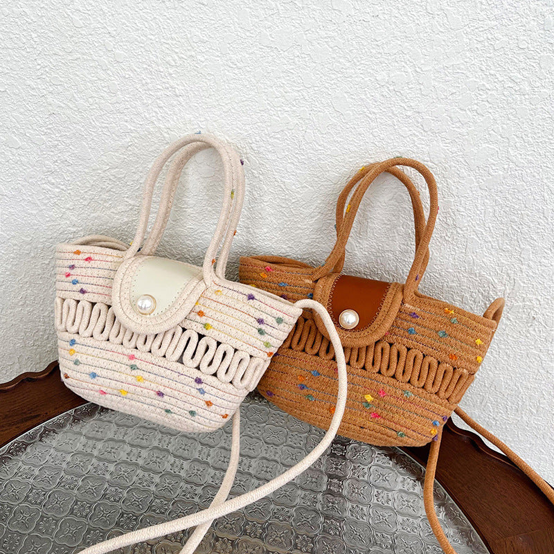 WoCharming Woven Mini Tote Bag LoungeYard — product view 1
