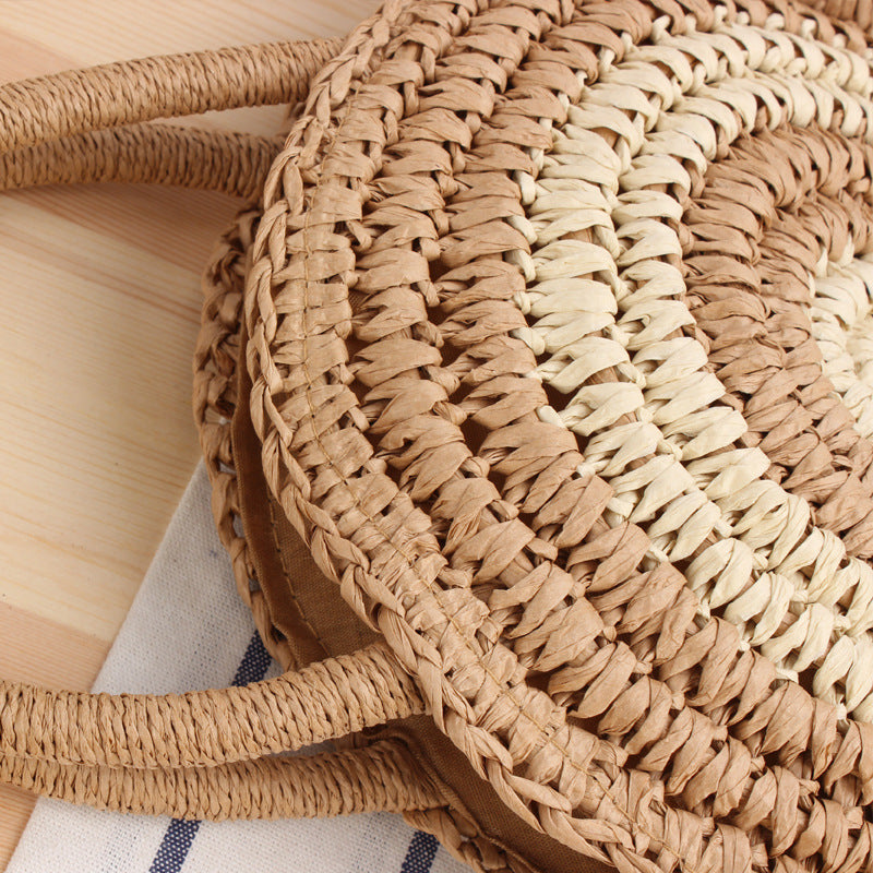 Round Bast Crossbody Bag with Spiral Design LoungeYard — product view 3
