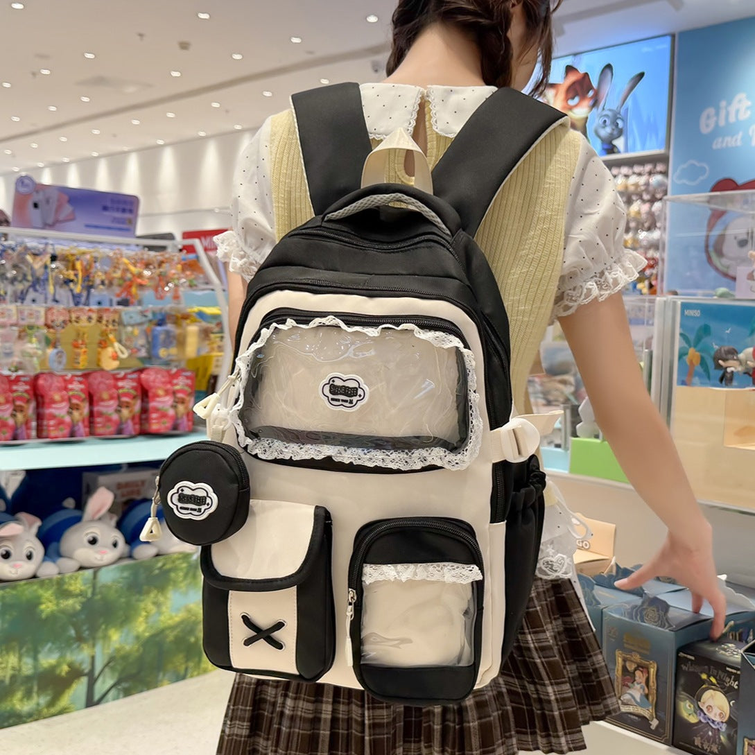 Cute Decorative Multi-Pocket Backpack LoungeYard — product view 3