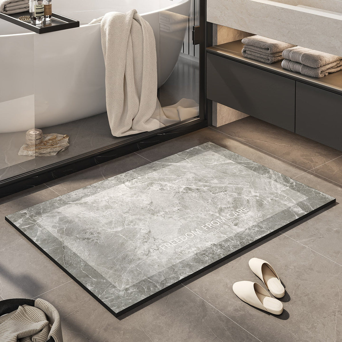 Inspirational Marble Bath Mat LoungeYard — product view 4