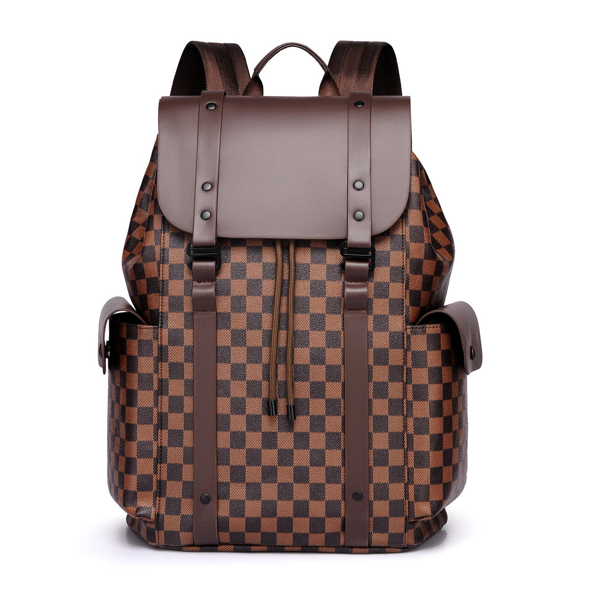 Vintage Checkered Pattern Backpack LoungeYard — product view 3